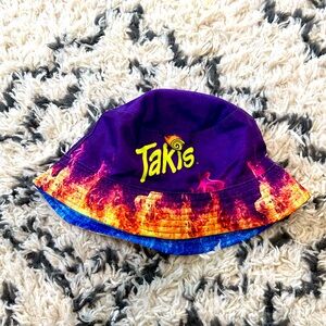 Takis Hat Bucket Fitted Mens One Size Purple Blue Heat Reversible Flames Promo